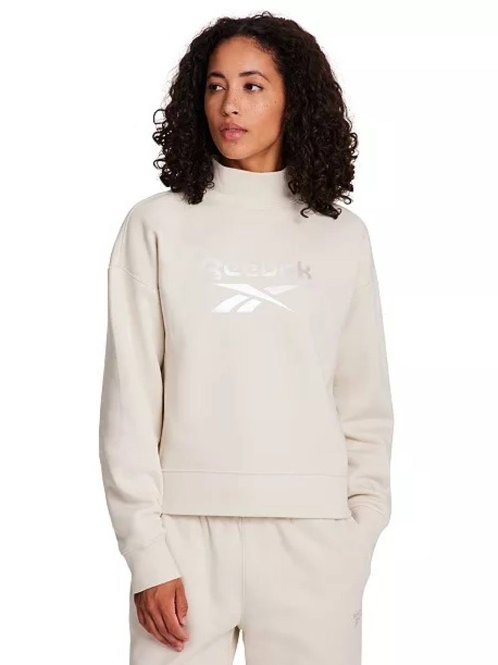 Reebok Vector Mock Neck Sweatshirt Cream XL